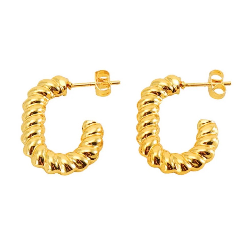 NEW💎18K Gold Plated Twisted Hoop Earrings*